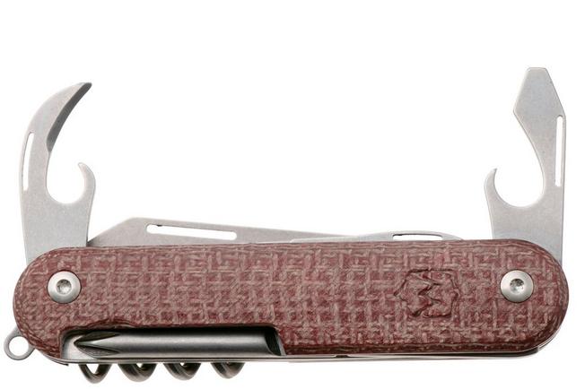 Afbeelding voor Mercury Duca 7 9DUCA7RB-C Stonewashed Elmax, Red Burlap Micarta, zakmes