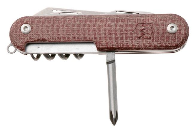 Afbeelding voor Mercury Duca 7 9DUCA7RB-C Stonewashed Elmax, Red Burlap Micarta, zakmes