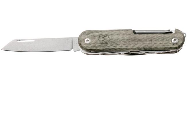 Afbeelding voor Mercury Duca 8 9DUCA8GC-C Stonewashed Elmax, Green Canvas Micarta, zakmes