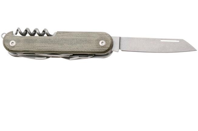 Afbeelding voor Mercury Duca 8 9DUCA8GC-C Stonewashed Elmax, Green Canvas Micarta, zakmes