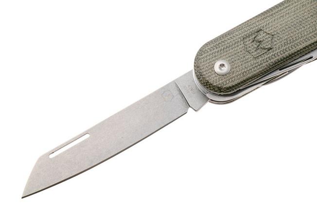 Afbeelding voor Mercury Duca 8 9DUCA8GC-C Stonewashed Elmax, Green Canvas Micarta, zakmes