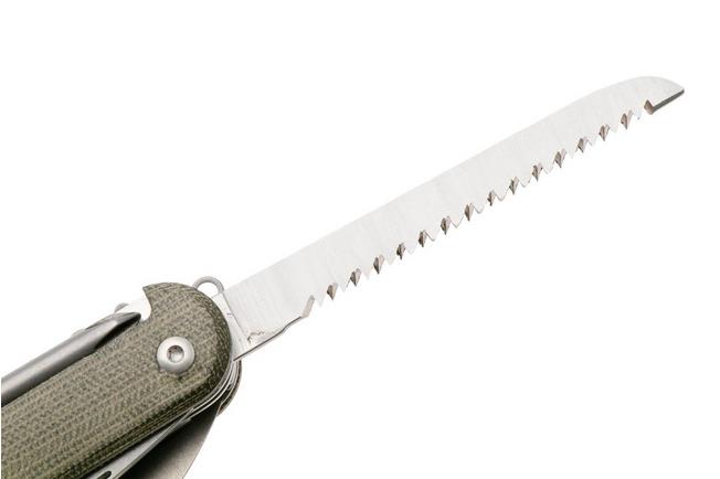 Afbeelding voor Mercury Duca 8 9DUCA8GC-C Stonewashed Elmax, Green Canvas Micarta, zakmes