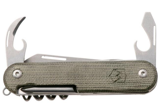 Afbeelding voor Mercury Duca 8 9DUCA8GC-C Stonewashed Elmax, Green Canvas Micarta, zakmes
