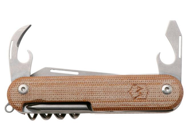 Afbeelding voor Mercury Duca 8 9DUCA8NC-C Stonewashed Elmax, Natural Canvas Micarta, zakmes