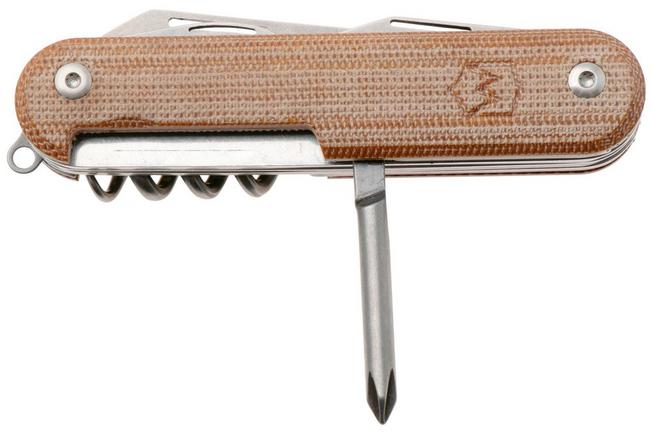 Afbeelding voor Mercury Duca 8 9DUCA8NC-C Stonewashed Elmax, Natural Canvas Micarta, zakmes