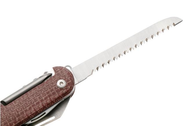 Afbeelding voor Mercury Duca 8 9DUCA8RB-C Stonewashed Elmax, Red Burlap Micarta, zakmes