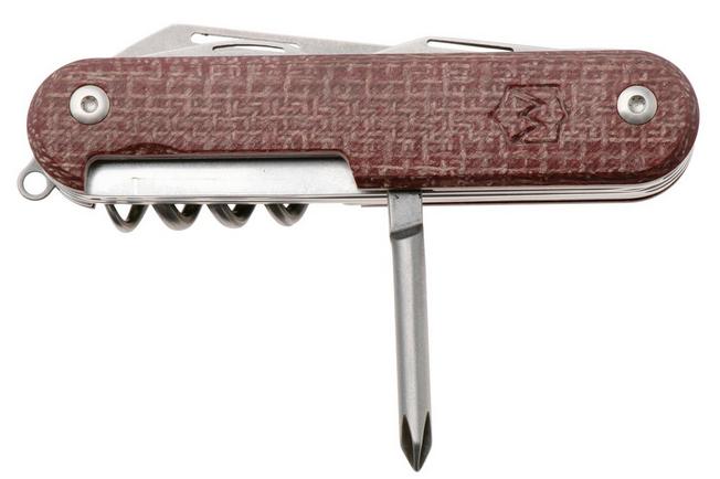 Afbeelding voor Mercury Duca 8 9DUCA8RB-C Stonewashed Elmax, Red Burlap Micarta, zakmes