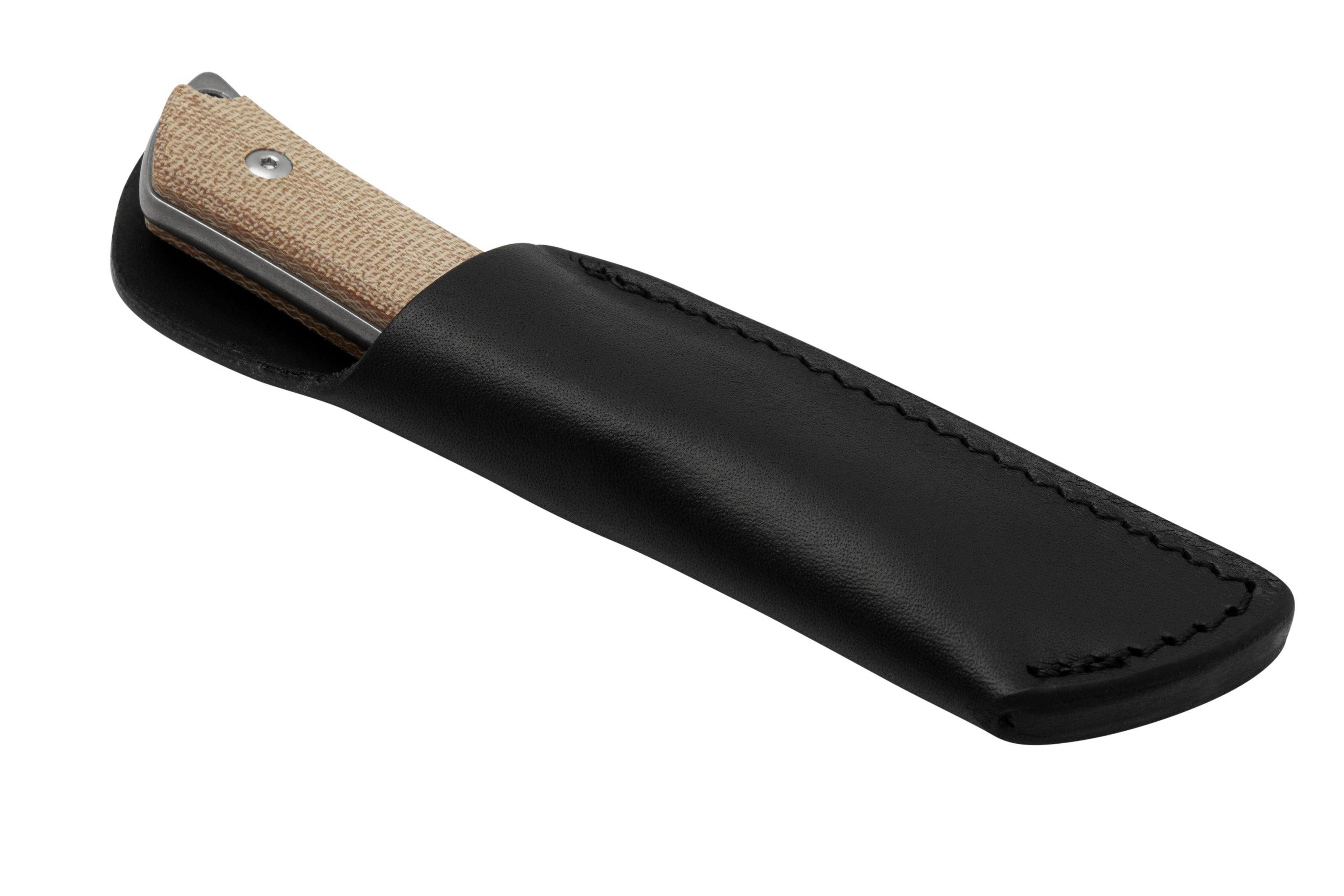 Mercury Kali N690 Stonewashed Sheepsfoot, Natural Canvas Micarta