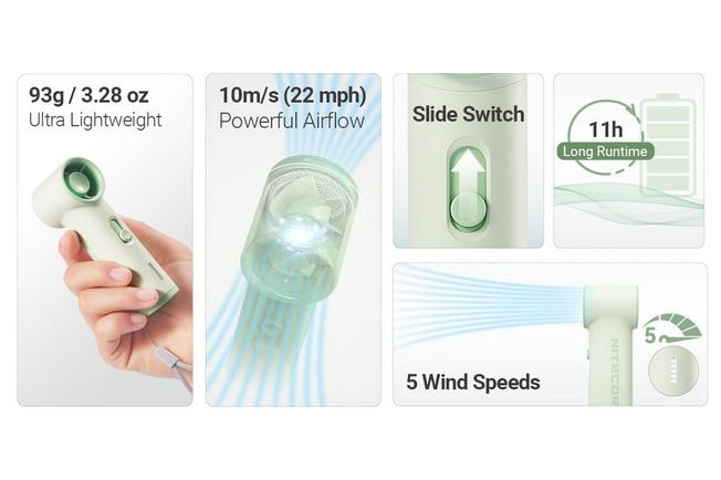 Afbeelding voor Nitecore NEF01 Lite High-Speed Handheld Fan, Frost White, ventilator