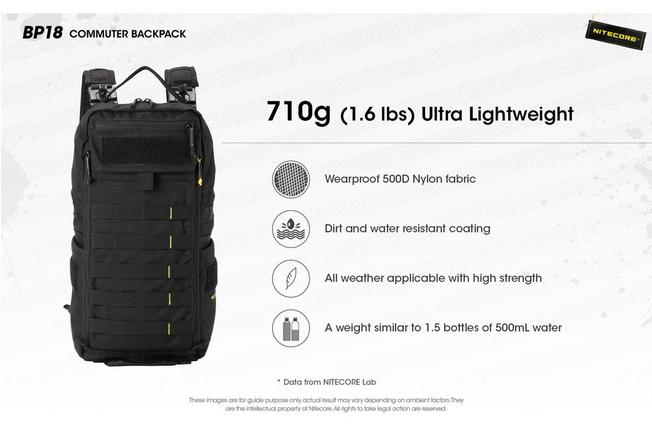 Afbeelding voor Nitecore BP18 Black 500D Nylon, rugzak, 18 liter 