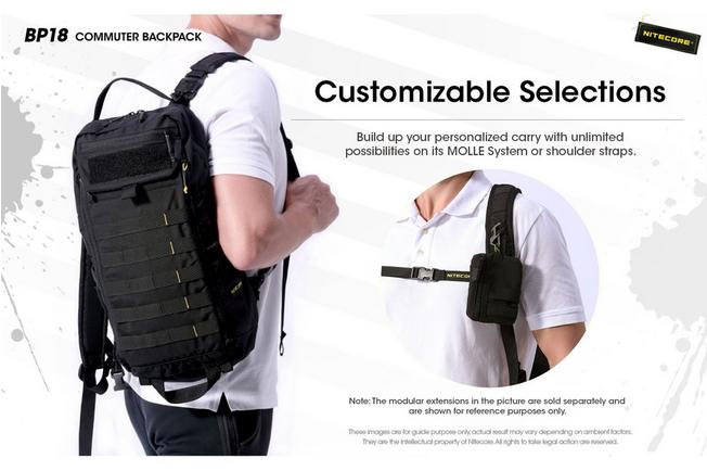 Afbeelding voor Nitecore BP18 Black 500D Nylon, rugzak, 18 liter 
