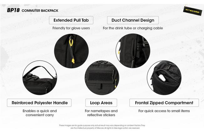 Afbeelding voor Nitecore BP18 Black 500D Nylon, rugzak, 18 liter 