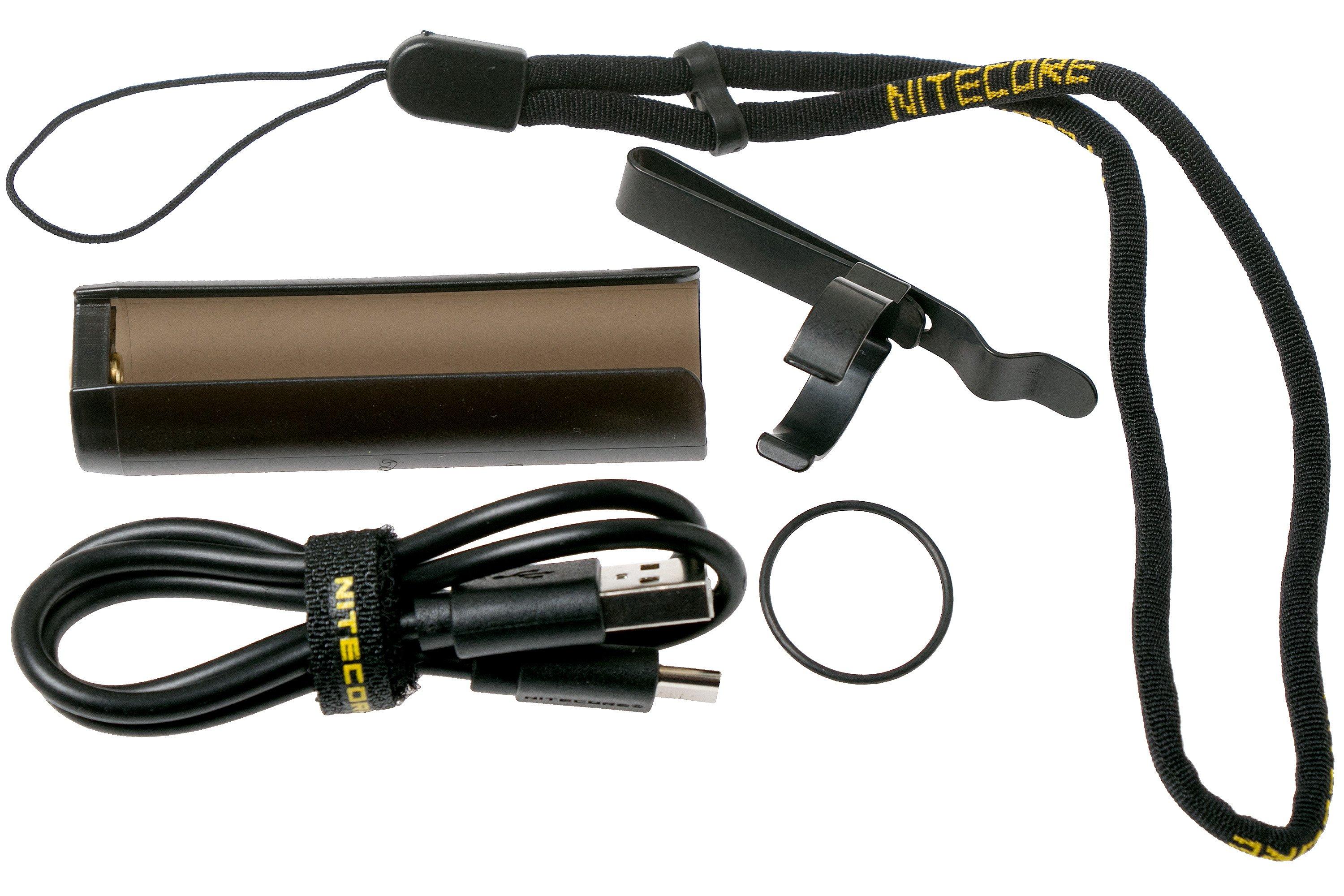 NiteCore E4K flashlight incl. NL2150HPR rechargeable battery .