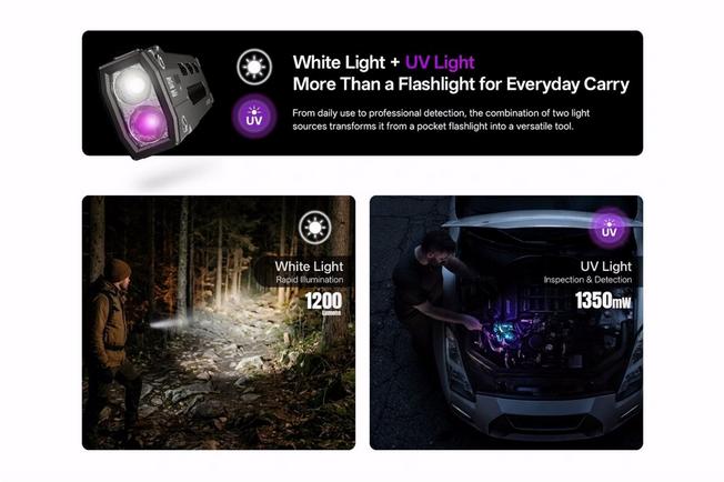 Afbeelding voor Nitecore EDC15 Dual Light Sources Ultra Slim zaklamp, 1200 lumen