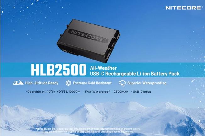 Afbeelding voor Nitecore HLB2500 All-Weather USB-C Rechargeable Li-ion Battery Pack, accu, 2500 mAh