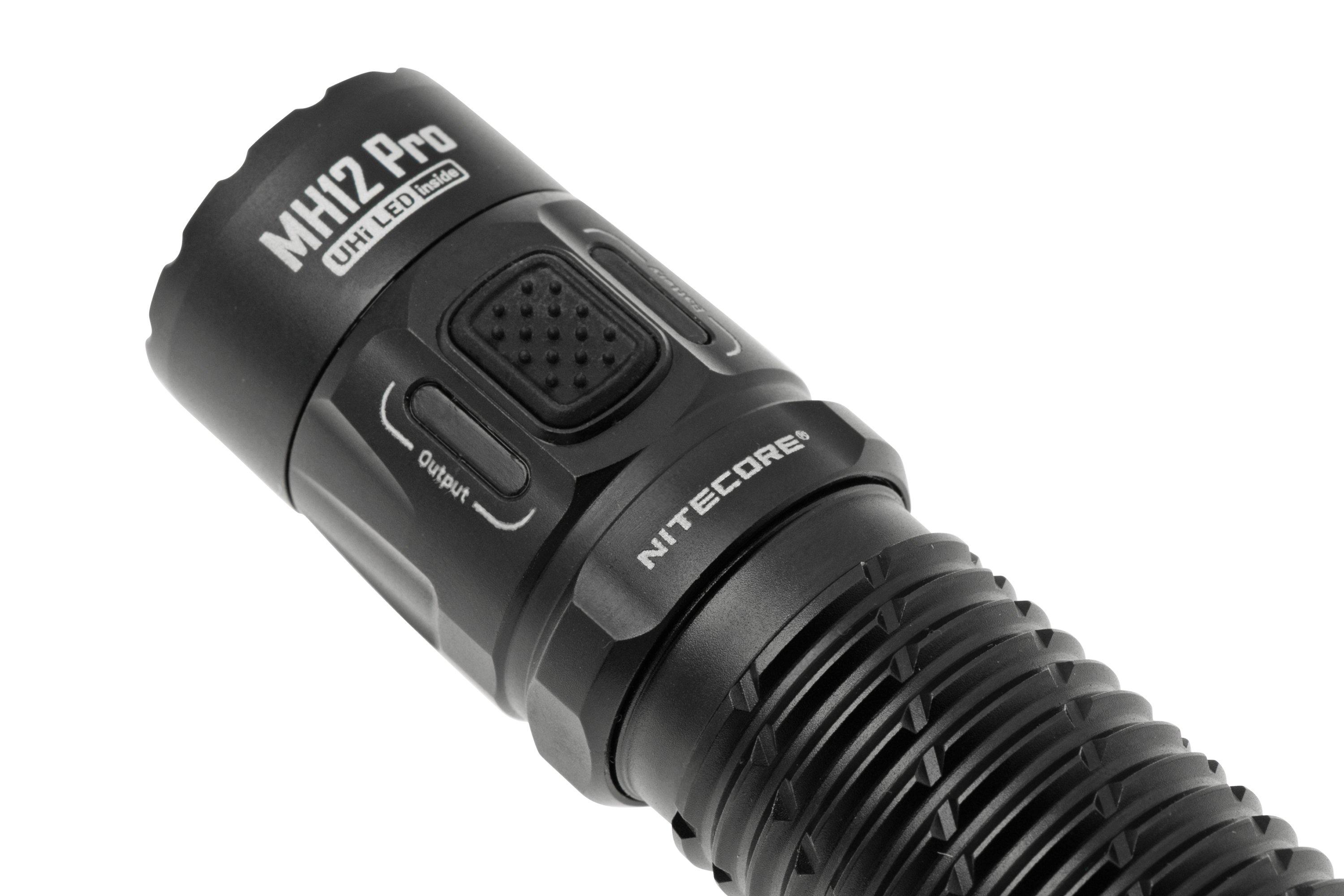 Nitecore Linterna táctica MH12 Pro, 3300 lúmenes de alto lumen USB-C  recargable de largo alcance compacto EDC luz de trabajo con funda y  organizador