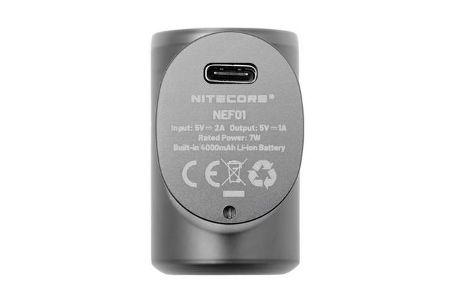 Image for Nitecore NEF01 Mini High-Speed Handheld Fan, Metallic Gray, fan