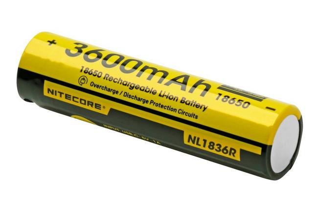 Nitecore NL1836R USB-C batterie rechargeable 18650 Li-ion, 3600 mAh
