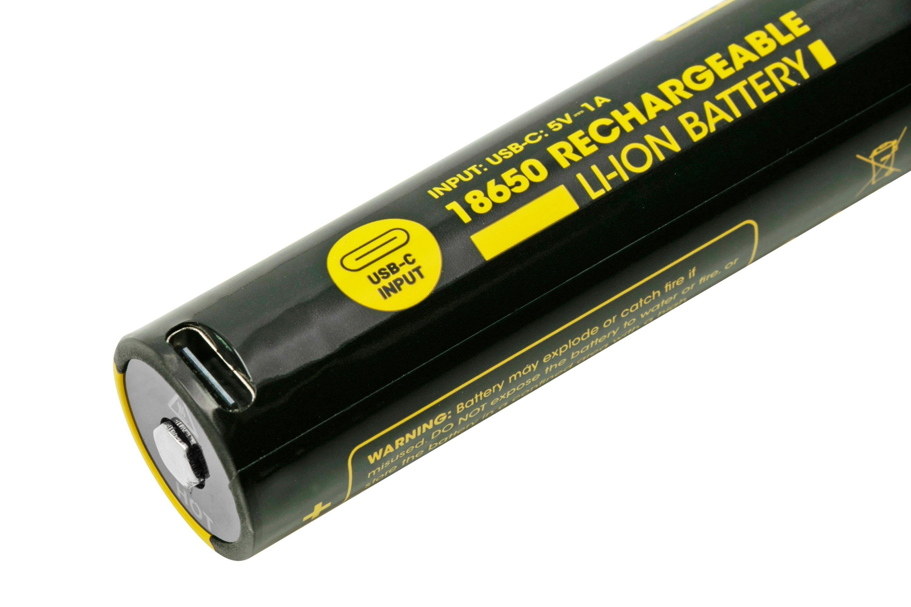 Nitecore NL1836R USB-C rechargeable 18650 Li-ion battery, mAh | Advantageously shopping at Knivesandtools.com