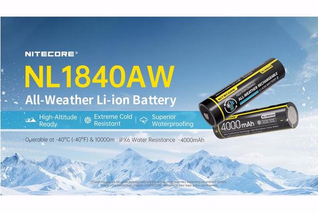 Bild für Nitecore NL1840AW All-Weather 18650 Li-Ionen Akku, 4.000 mAh