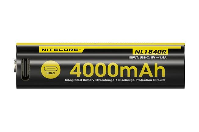 Afbeelding voor Nitecore NL1840R 18650 USB-C oplaadbare Li-ion accu, 4000 mAh