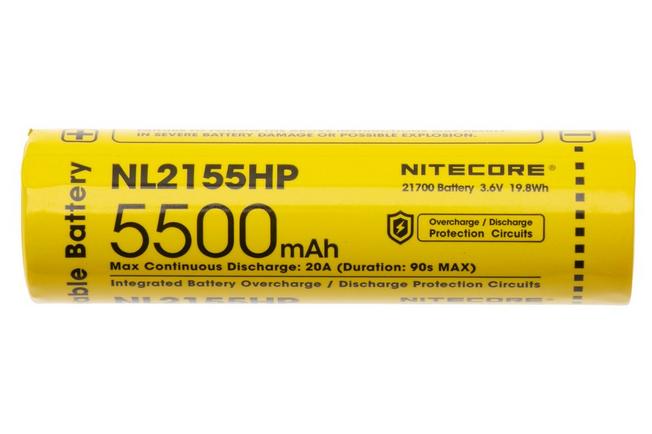 Image for Nitecore NL2155HP rechargeable 21700 Li-ion battery, 5500 mAh