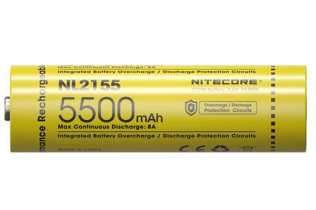 Image pour Nitecore NL2155 21700 batterie Li-ion rechargeable, 5500 mAh