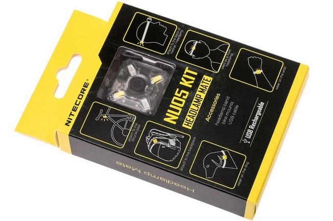 Nitecore NU05 KIT White & Red Rechargeable Headlamp w/ Bike Mount USB Cable 