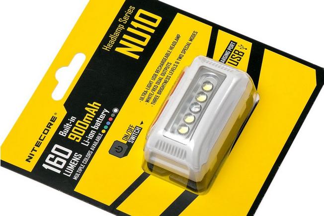 Image for Nitecore NU10 lightweight rechargeable head torch, white