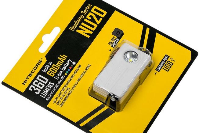 Image for Nitecore NU20 lightweight rechargeable head torch, white