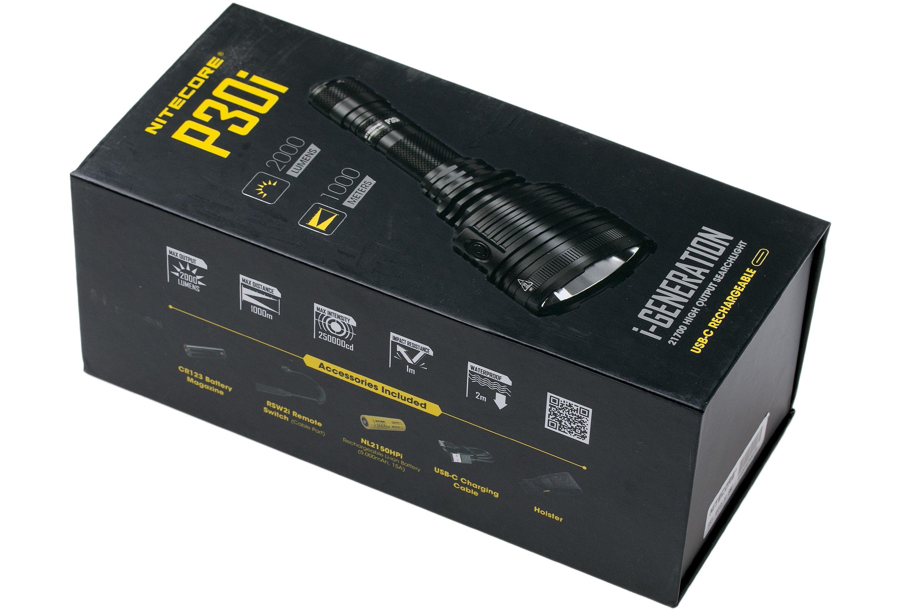 Nitecore P30i rechargeable flashlight, 2000 lumens Advantageously