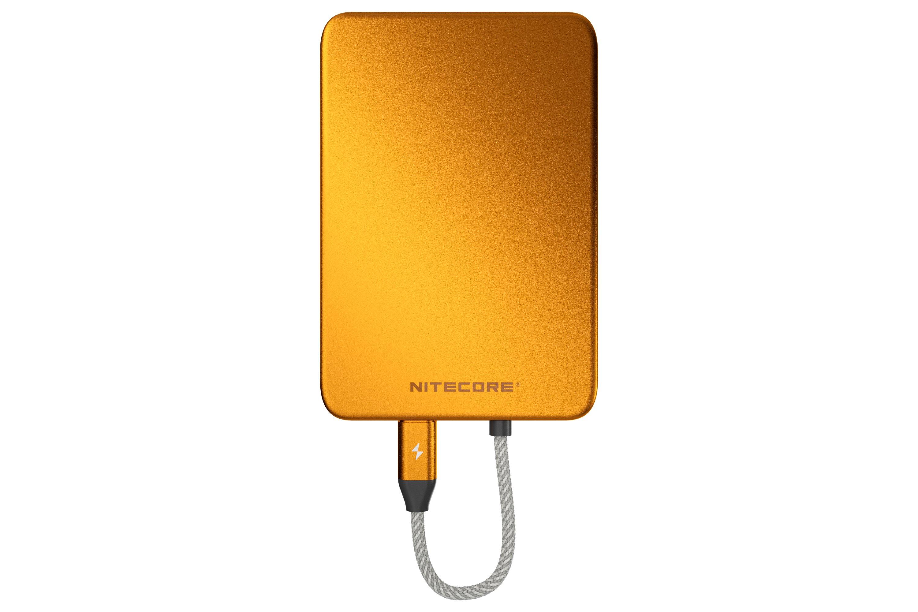 Nitecore Nitecore POCKET 5 Magnetic Ultra Thin Power Bank, Alloy Orange, power bank, 5000mAh