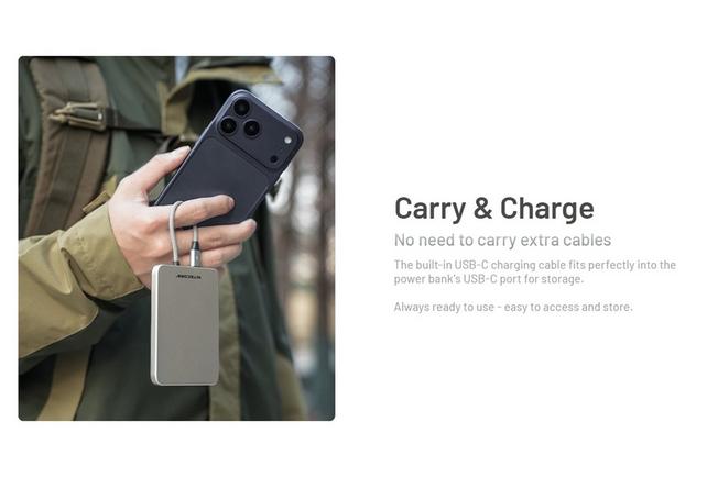 Image for Nitecore POCKET 5 Ultra Thin Power Bank, Titanium Gray, power bank, 5000mAh