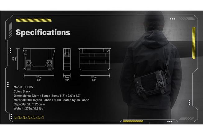 Afbeelding voor Nitecore SLB05 Illusion Modular Commuting Sling Bag, schoudertas, 2 liter