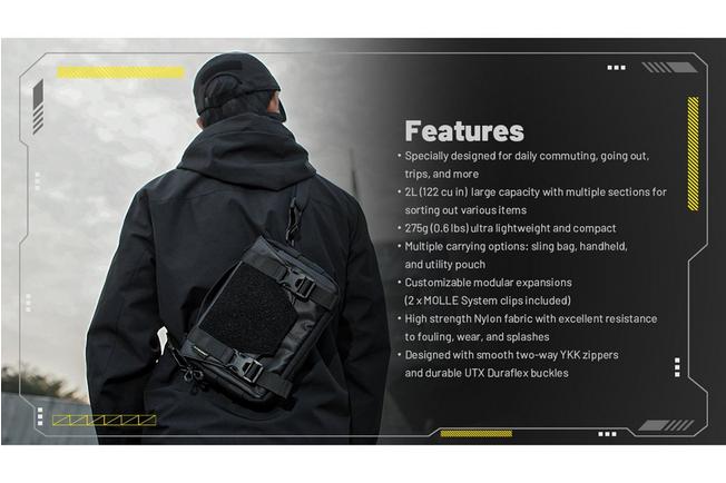 Afbeelding voor Nitecore SLB05 Illusion Modular Commuting Sling Bag, schoudertas, 2 liter
