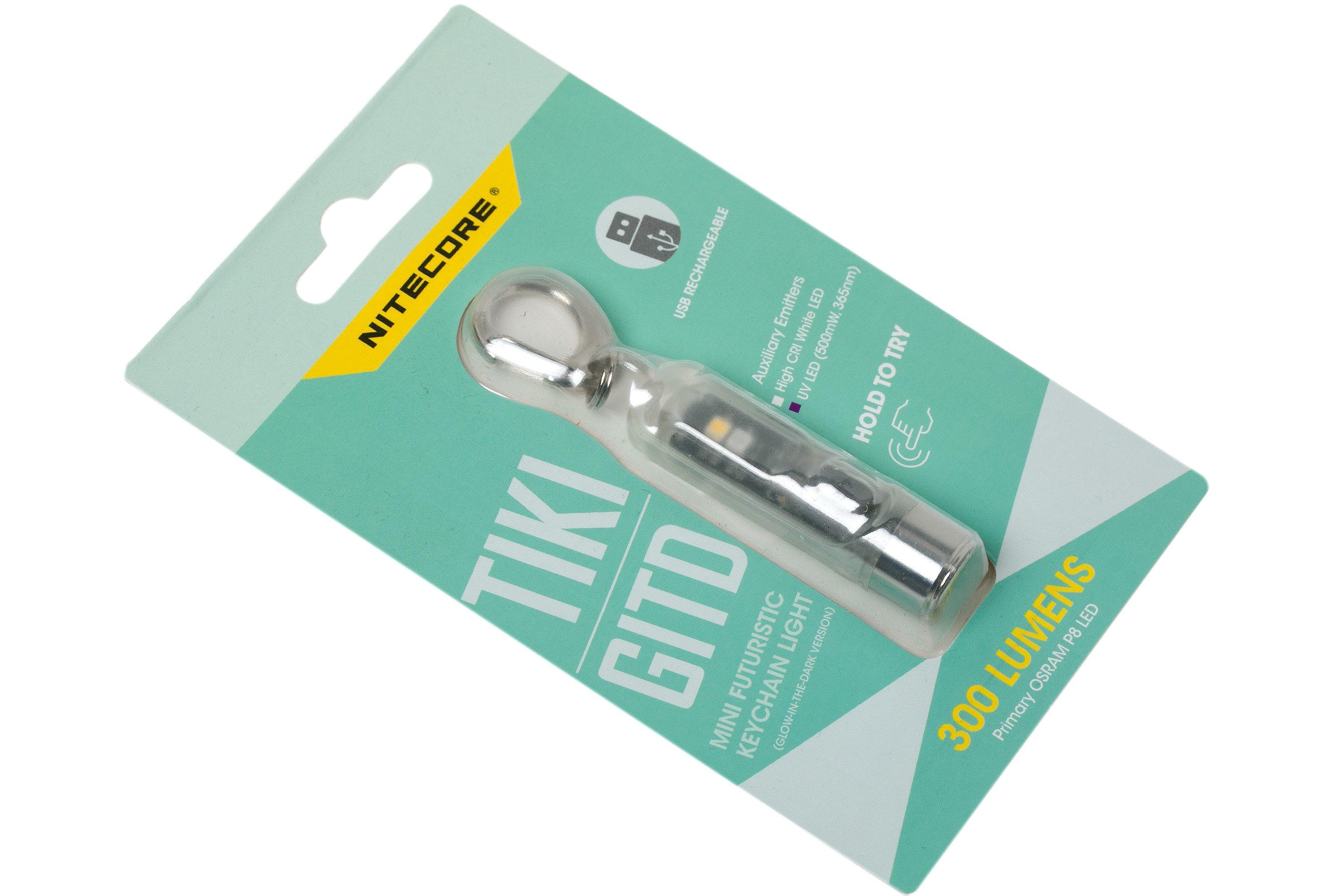 Nitecore TIKI Glow In The Dark rechargeable keychain flashlight