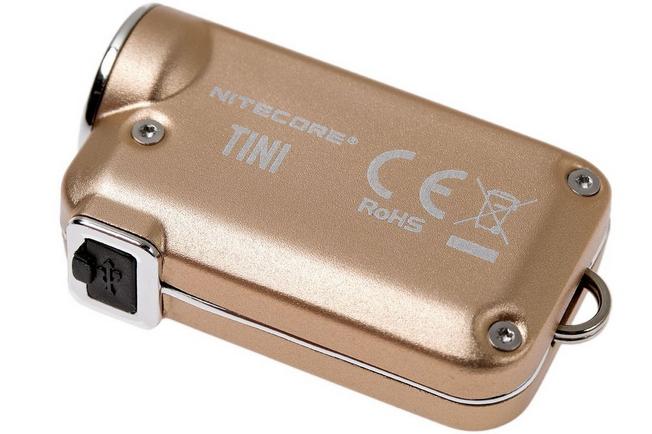 Image for Nitecore TINI rechargeable keychain flashlight, gold