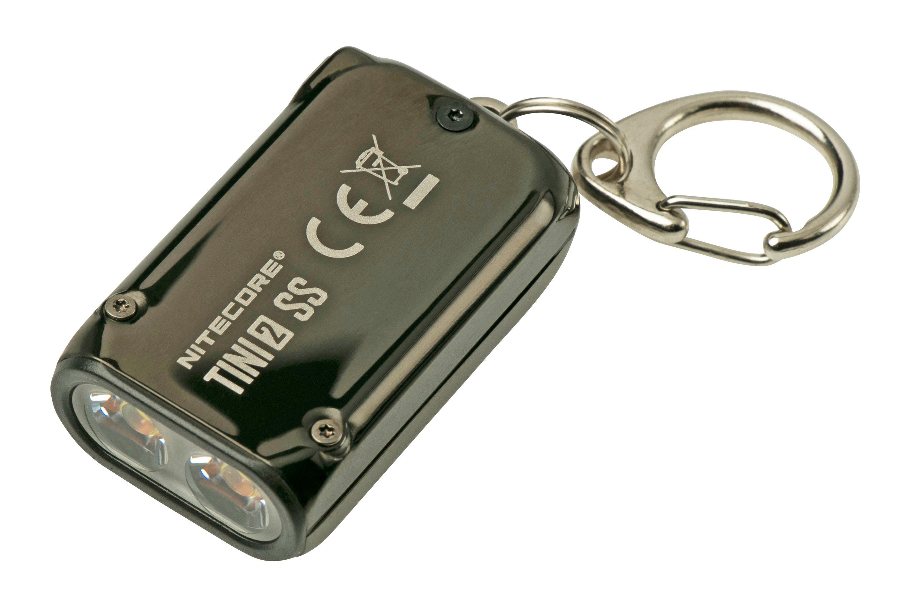  Tini2 SS rechargeable keychain flashlight, black .
