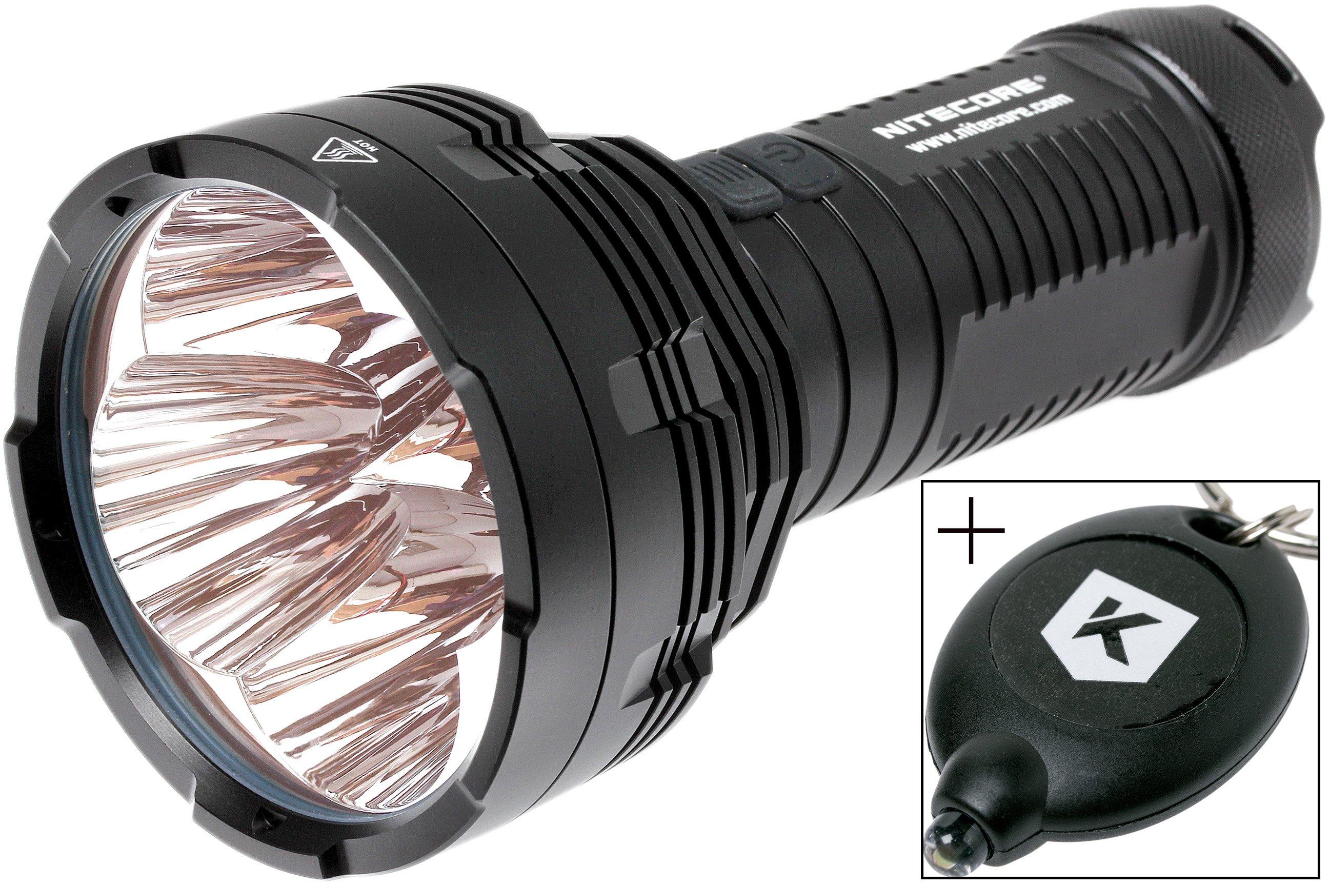 Nitecore TM16GT Flashlight XP-L HI V3 LED w/SC2 Charger & 4x NL189 Batteries 