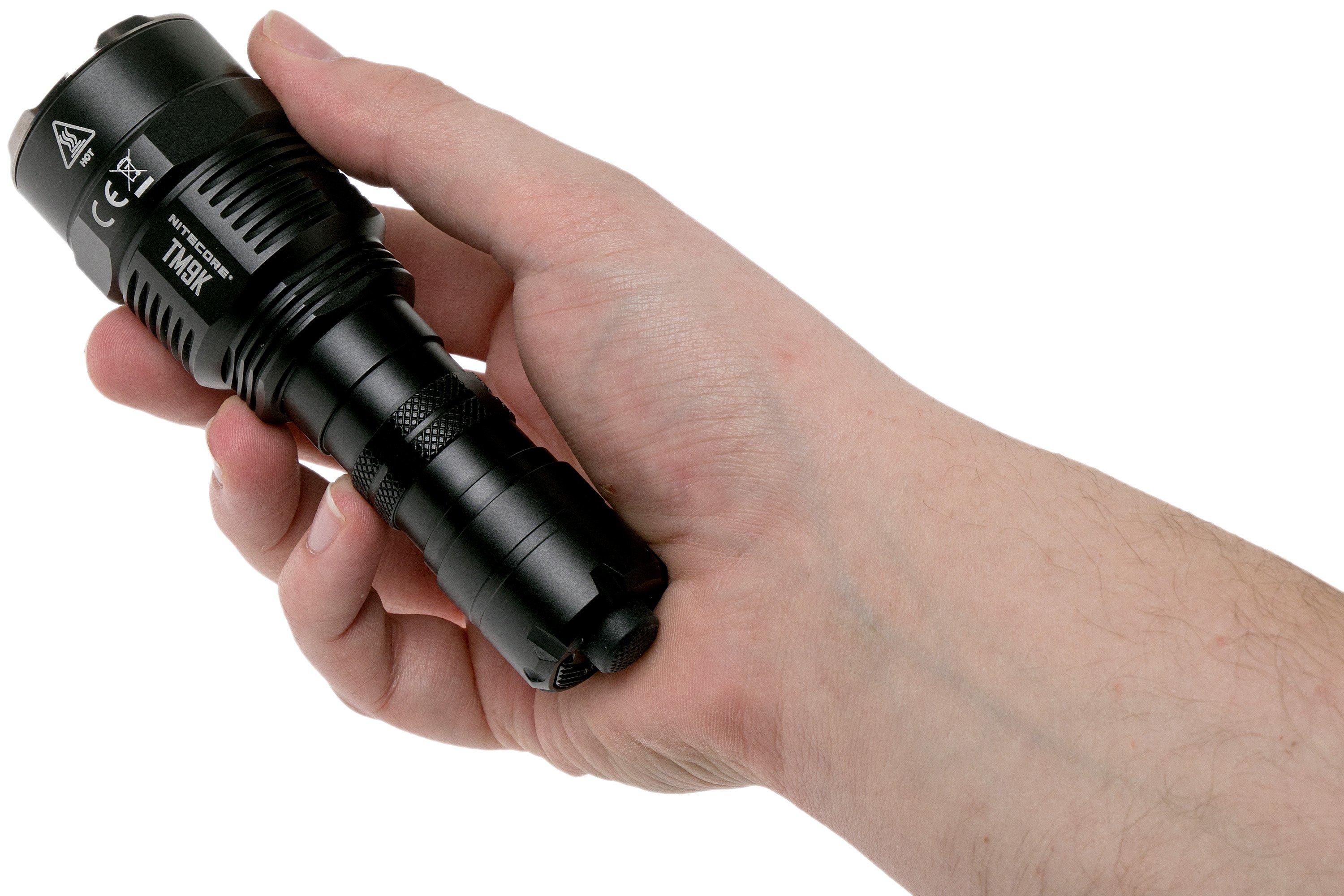 NiteCore TM9K tactical flashlight, 9500 lumens Advantageously