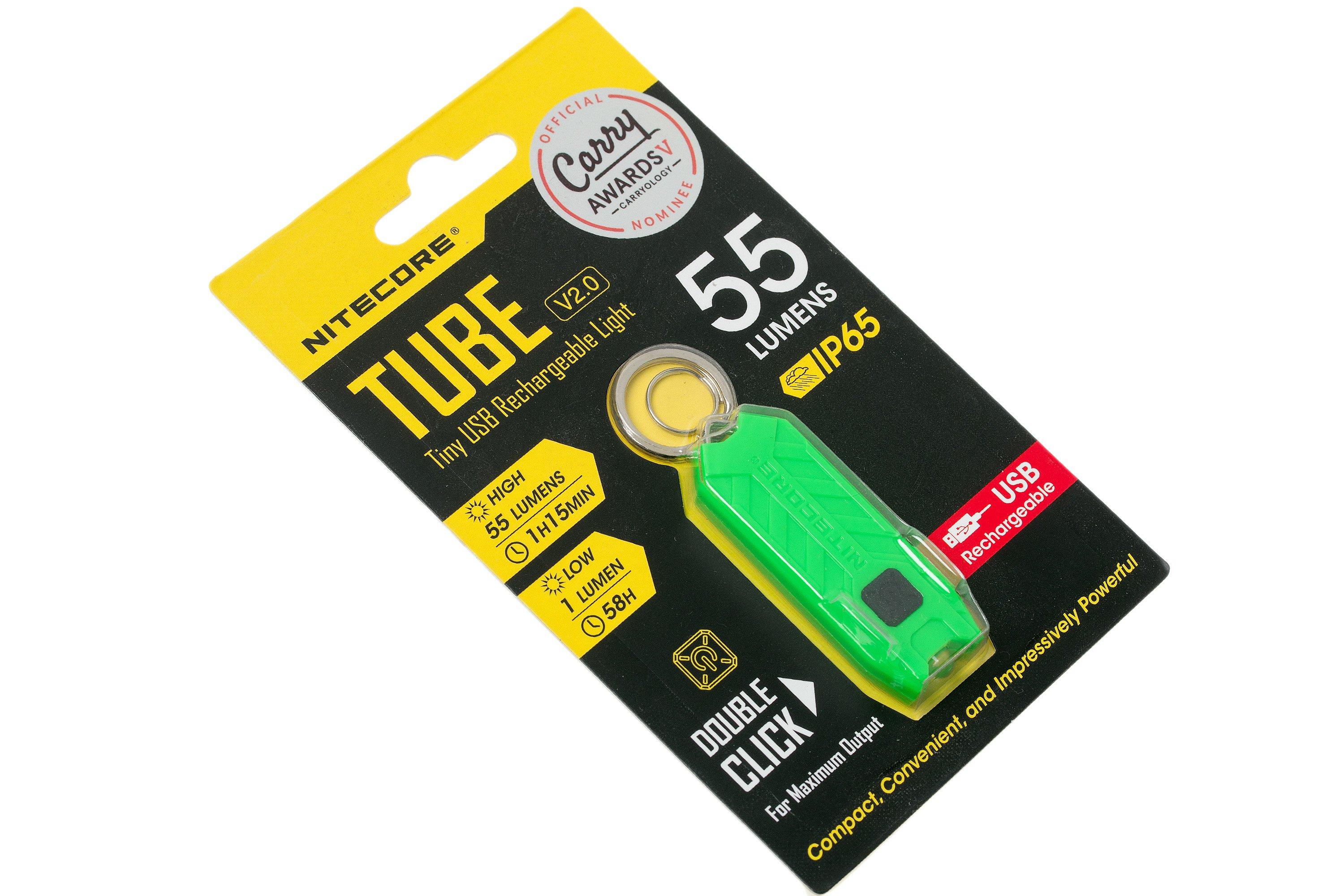 Nitecore TUBE V2.0 Mini-Taschenlampe - USB Aufladbar, 55 Lumen, Nur 9,6g