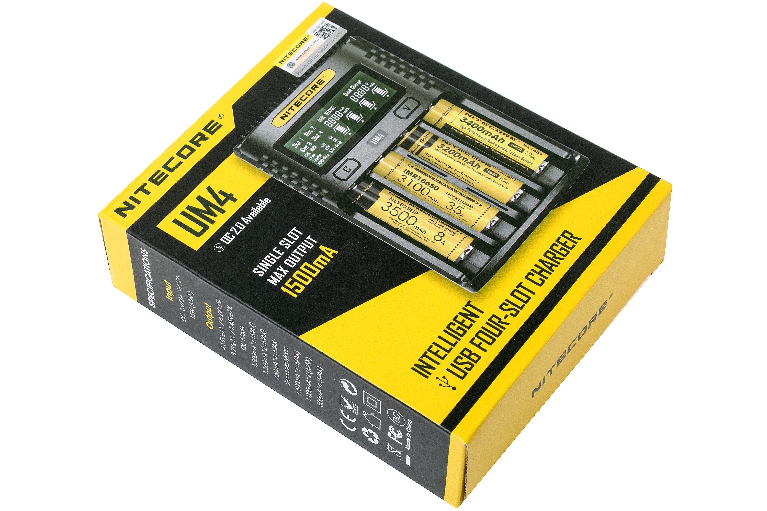 Nitecore UM2 chargeur pour accus 18650  Achetez à prix avantageux chez  knivesandtools.be