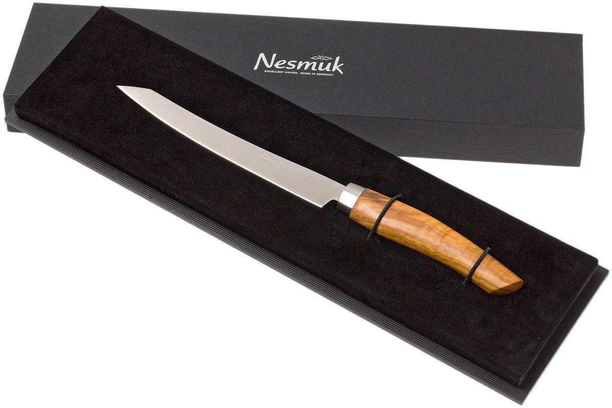 Nesmuk Soul 3.0 Slicer, 160mm, stainless steel ferrule, olive wood