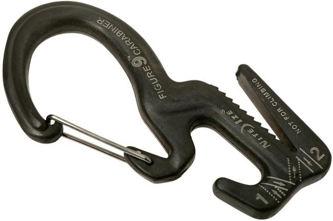 Nite Ize Figure 9 Carabiner Rope Tightener - 2 pack - Small - Black with  Rope - Black C9S-25-2R3 - The Home Depot