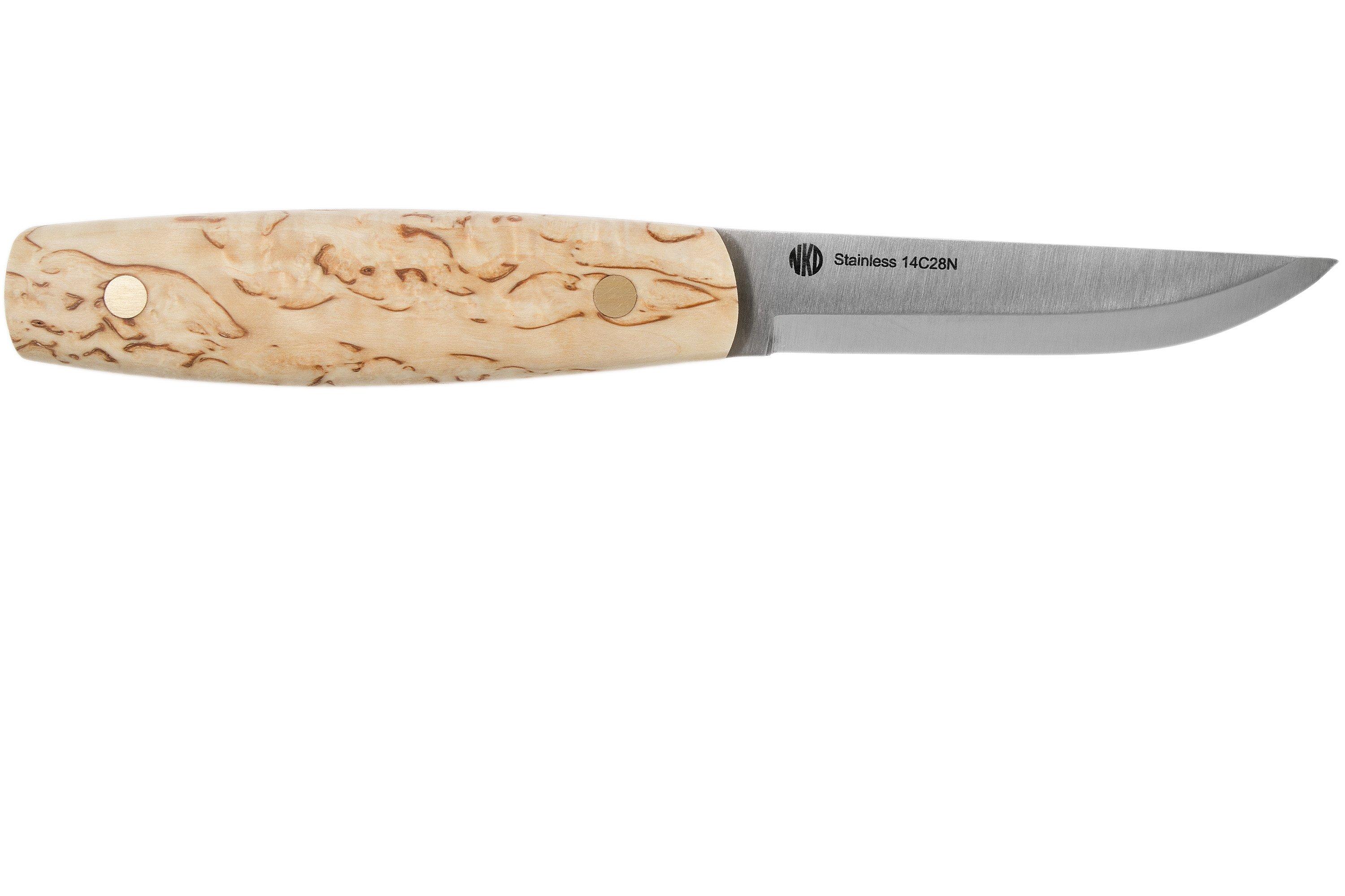 Nordic Knife Design Korpi 90 Curlybirch, 2040 fixed knife Advantageously shopping at