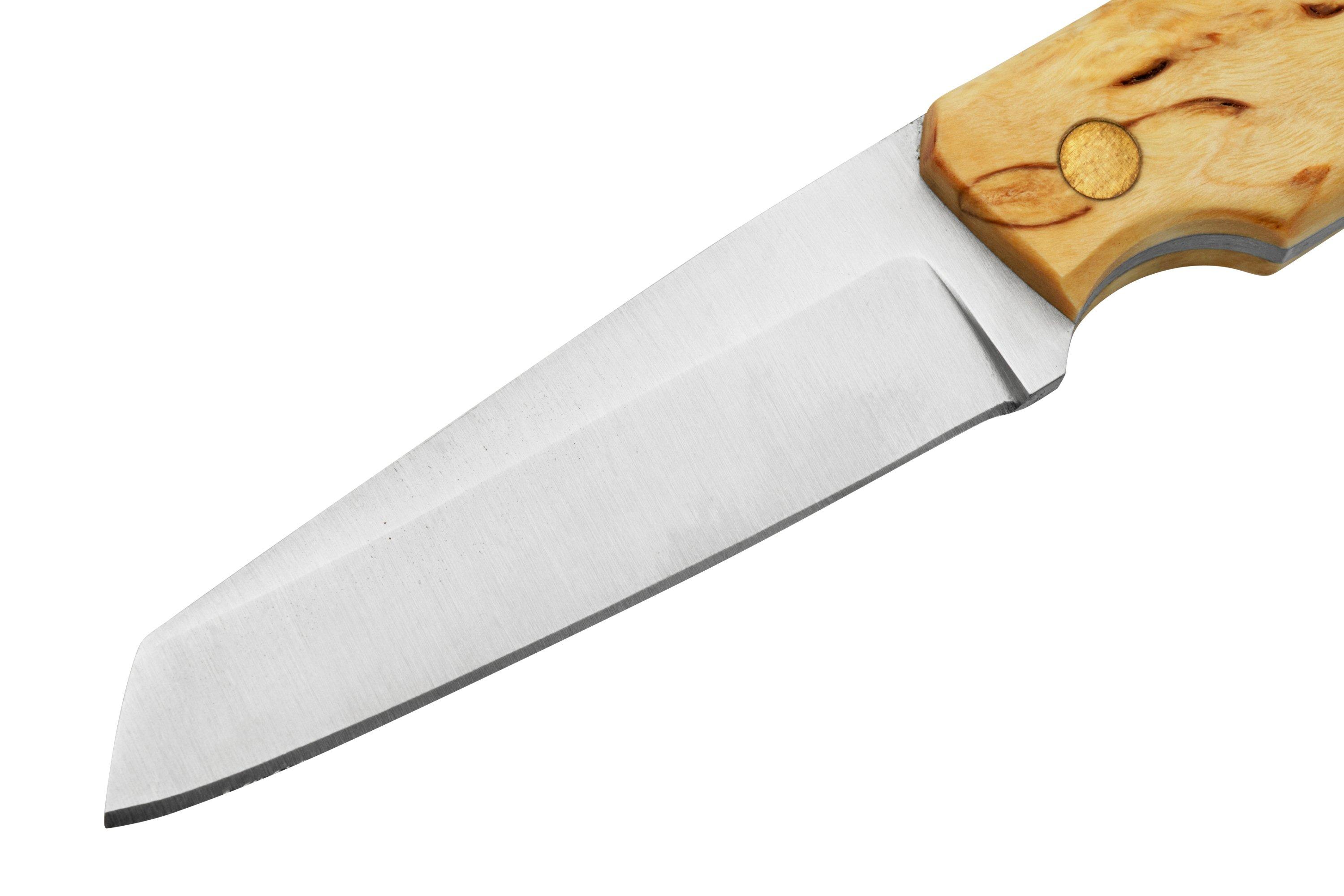 Nordic Knife Design Wharncliffe 80 2080, Curly Birch fixed knife ...