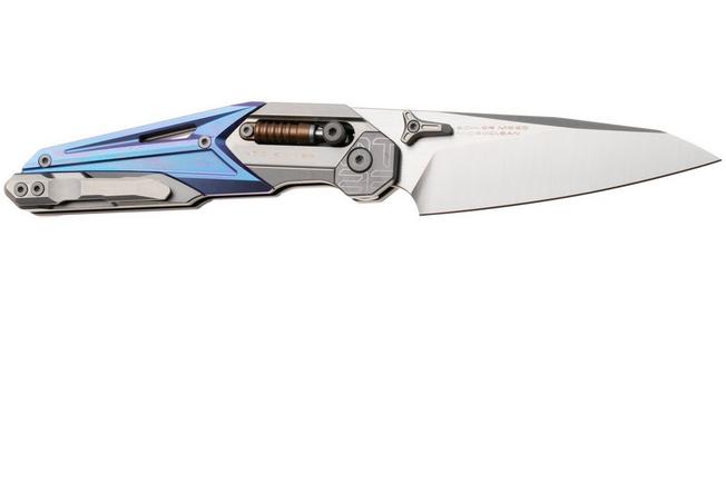 Afbeelding voor NOC Knives MT-33, MT-3327, Satin Böhler M390, Blue Grey Titanium zakmes