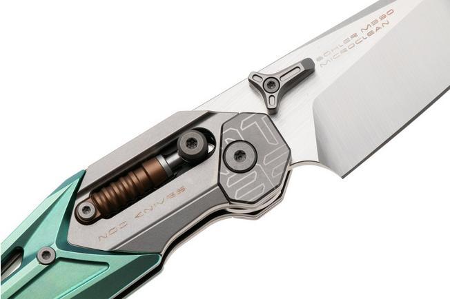 Afbeelding voor NOC Knives MT-33, MT-3328 Satin Böhler M390, Green Grey Titanium zakmes