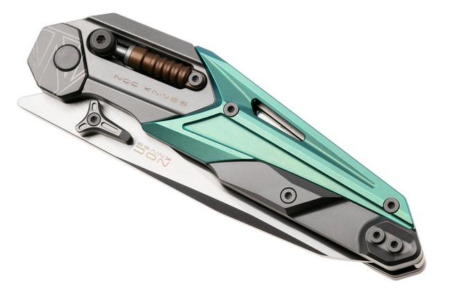 Afbeelding voor NOC Knives MT-33, MT-3328 Satin Böhler M390, Green Grey Titanium zakmes