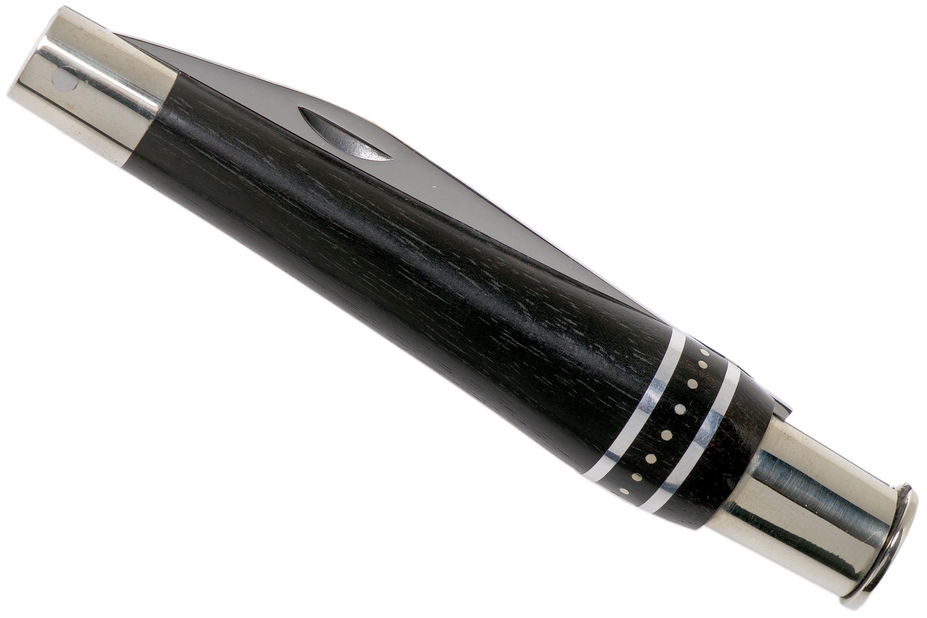 Nontron No. 22 Nickel Silver Turning Ferrule, Marquetry Ebony Aluminium ...